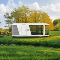 Capsule spatiale en structure acier extensible, maisons conteneurs préfabriquées, mini-maisons sur roues, chambre de luxe commerciale moderne