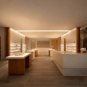 Espositori Moderni a LED per Negozi di Occhiali, Personalizzati Marrone/Bianco, Soluzioni Complete Intelligenti per Tutti i Negozi - Product Image 1