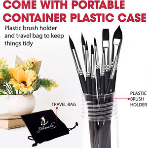 Pinceaux d'artiste professionnels de haute qualité, 12 pièces, pour <span class=keywords><strong>aquarelle</strong></span>, acrylique, gouache, huile, ensemble d'outils d'art, pinceaux de peinture de qualité supérieure - Product Image 4