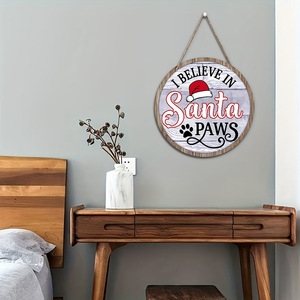 Decorazione Natalizia Circolare Creativa per Porta, Insegna <span class=keywords><strong>di</strong></span> Benvenuto per Casa e Ristorante, Decorazione da Appendere in <span class=keywords><strong>Legno</strong></span> con Finitura UV, per Pasqua e Laurea - Product Image 4
