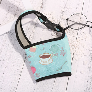 Diseño de botón redondo de té con leche, café o bebida con material de buceo Can Cooler - Product Image 6