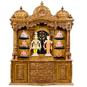 Home Decor Teak Wood Temple Manufacturer Best Pooja Room Mandir in Exquisite Designs Best Selling Teak Wooden Hindu Home Mandir - Product Image 2