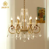 Jewellerytop lampada a sospensione in oro decorativo di lusso moderno soggiorno lampada in cristallo e ottone di lusso piccolo lampadario