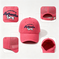 Casquette de baseball coréenne rétro brodée motif chien mignon, visière souple unisexe amincissante pour le visage, idéale pour le printemps et l'été, usage décontracté