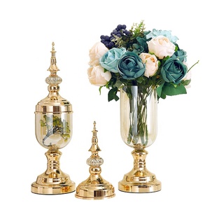 Vase à fleurs artificielles en métal avec verre, utilisé <span class=keywords><strong>pour</strong></span> <span class=keywords><strong>centre</strong></span> <span class=keywords><strong>de</strong></span> <span class=keywords><strong>Table</strong></span> <span class=keywords><strong>de</strong></span> noël - Product Image 1