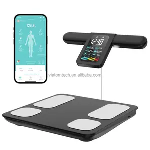 Lepulse timbangan berat badan Digital, timbangan kesehatan kebugaran pintar, timbangan lemak tubuh Digital pintar, timbangan Bluetooth kamar mandi, pegangan dapat ditarik P3 180kg