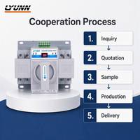 Commutateur de transfert automatique triphasé LYUNN 63A 2P avec RS485, capacité de coupure 3kA, IP20, pour usage domestique