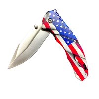 3D-geprinte Amerikaanse vlag ABS Plastic Vouwmes met handvat EDC Draagbare Outdoor Fruit-snijden Camping Zelfverdedigingsmessen