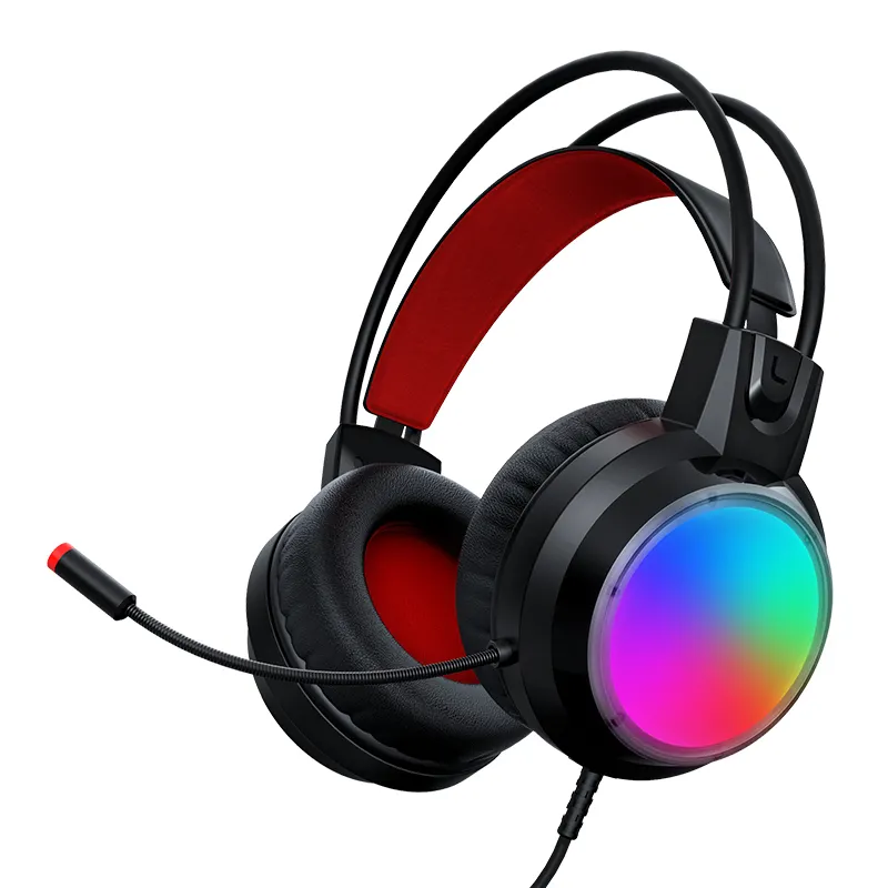 Manufacturers sell USB headworn gaming earphones colorful RGB noise reduction computer earphones