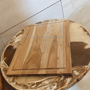 Tabla de cortar de madera de acacia grande, tabla de cortar de cocina pulida con artesanías de madera resistentes al jugo, cajas de madera, letreros de pared - Product Image 1