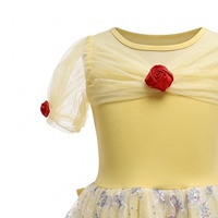 Costume de danse de ballet jaune Belle pour enfants, robe de danse à paillettes pour filles, justaucorps de danse pour fête d'anniversaire, spectacle
