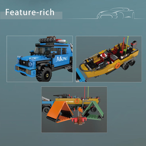 Mould King 24080 872 Piezas Mini World Serie Barco <span class=keywords><strong>de</strong></span> Pesca con Remolque Bloques <span class=keywords><strong>de</strong></span> Construcción Modelo Técnico Juguete Educativo Regalo Festivo - Product Image 5