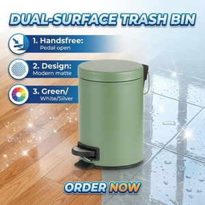 <span class=keywords><strong>Cubo</strong></span> de <span class=keywords><strong>Basura</strong></span> SY para Cocina y Baño, 3L 5L 12L, Blanco, Plateado, Verde, Redondo, con <span class=keywords><strong>Pedal</strong></span>, de Acero Inoxidable y Hierro, Contenedor de <span class=keywords><strong>Basura</strong></span> con Soporte - Product Image 4