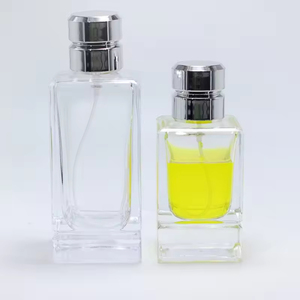 Botellas de Perfume de Vidrio Transparente de Alta Calidad de 50 ml, Botellas de Perfume Vacías de Vidrio Transparente de 50 ml con Tapa Plateada - Product Image 4