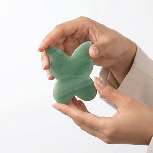 Outil de massage facial <span class=keywords><strong>Gua</strong></span> <span class=keywords><strong>Sha</strong></span> en jade naturel personnalisé avec logo, masseur en pierre de cristal pour le soin de la peau et le lifting du visage, directement de l'usine - Product Image 4