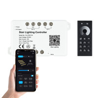 Contrôleur d'éclairage d'escalier professionnel pour application, 2 fils, PLC DC24V, 16/20 marches, capteur de mouvement sur ligne principale pour bandes LED d'éclairage d'escalier