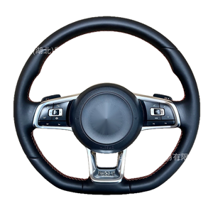 Volant sport en fibre de carbone sur mesure pour VW <span class=keywords><strong>Golf</strong></span> <span class=keywords><strong>7</strong></span> 8 MK7 GTI avec affichage LED de changement de vitesse et revêtement en cuir <span class=keywords><strong>Alcantara</strong></span> - Product Image 5