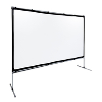 Écran de Projection avec Support Pliable Rapide Portable 120 144 Pouces 16:9 4K 1080 HD pour Maison Bureau Théâtre Cinéma