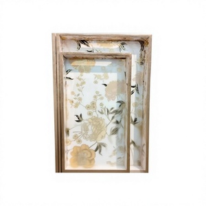 Eco-Friendly MDF Wooden <b>Serving</b> <b>Tray</b> with Traditional Indian Meena Artwork Printed Tea Coffee Snack <b>Tray</b> for Home and Office Use - Product Image 5