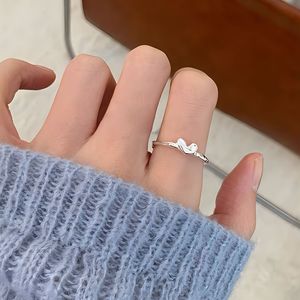 S925 <b>Silver</b> Heart <b>Ring</b> For Women Minimalist Daily Wear Fashion Jewelry Simple Elegant Design - Product Image 4