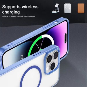 Gran oferta, bolsas y fundas para teléfono móvil esmeriladas translúcidas para <span class=keywords><strong>iPhone</strong></span> 16 15 14 13 12 <span class=keywords><strong>11</strong></span> Pro, funda magnética para teléfono antihuellas dactilares - Product Image 2