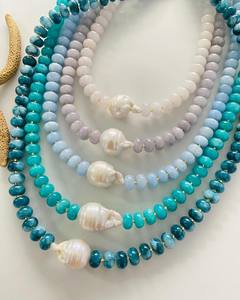 <span class=keywords><strong>Collana</strong></span> in Pietra Naturale con Perla Naturale per un Look Elegante Gioielli Estivi - Product Image 1