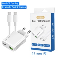PD 20W Ultra Slim USB-C Snellader met USB-A poort, OTP-beveiliging, milieuvriendelijk GaN-materiaal voor gebruik met laptops (16 inch) & camera's