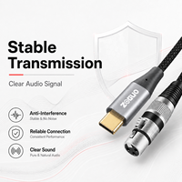 Câble Microphone Flexible Type C vers XLR Mâle-Femelle TRS, Plaqué Or, Blindage en Cuivre Nu
