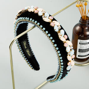 وصل حديثًا عصابة رأس ملونة من حجر الراين الكريستالي الماسي السميك البراق الوردي لحفلة عيد الميلاد - Product Image 4