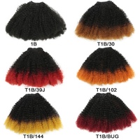 Extensions de cheveux synthétiques Afro Kinky Curly à double trame, 8 pouces, 6 pièces, densité 180%, marron, en fibres protéinées