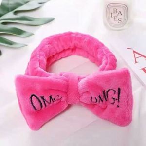 Letter Print Bowknot Headband Women Wide Brim <b>Flannel</b> <b>Face</b> Wash Hair Band Soft Fleece Makeup Spa Head Hoop - Product Image 4
