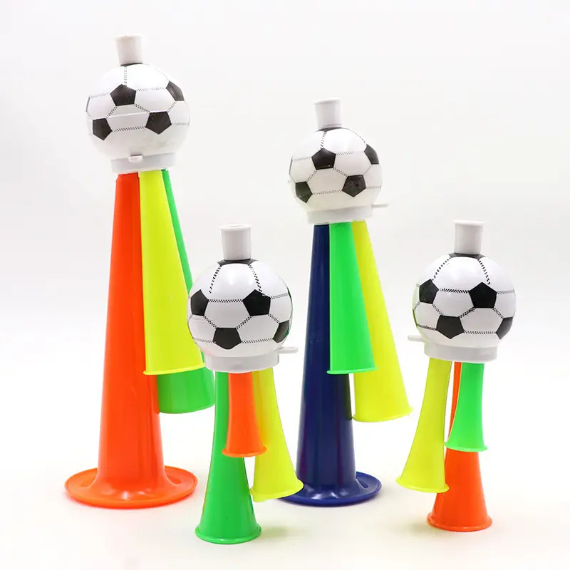 Hn Großhandel Cheer ing Noise Maker Kunststoff Luft lautsprecher Horn Benutzer definiertes Logo Vuvuzela Stadium Horn für Fußballfans