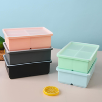Bac à glaçons en silicone à 4 cavités, sans BPA, à démoulage facile, pour congélation rapide, avec couvercle, pour aliments pour bébés