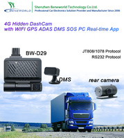 4G Android 1080p voiture Dvr enregistreur DMS pilote moniteur système WIFI ADAS SOS GPS suivi AI Dash Cam Via App PC contrôle en temps réel
