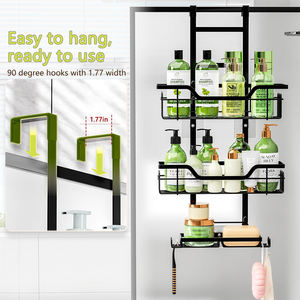 SANIPRO Organiseur de douche en fer à 3 niveaux détachable, panier de salle de bain, étagère de rangement suspendue à la porte, en métal, à fixer au <span class=keywords><strong>coin</strong></span> - Product Image 3