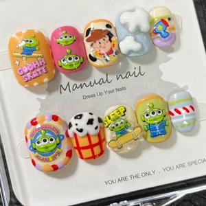 2025 últimos productos verano acrílico Gel diamante 3D flores Nail Art manicura corto redondo hecho a mano Prensa en <span class=keywords><strong>uñas</strong></span> regalos para <span class=keywords><strong>niñas</strong></span> - Product Image 1