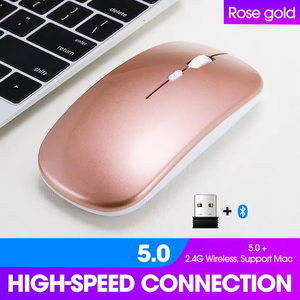 Có Thể Sạc Lại Chế Độ Kép Chuột Không Dây <span class=keywords><strong>2.4G</strong></span> Bluetooth Không Dây Di Động Chuột Quang Học Với USB Nano Receiver - Product Image 2