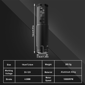 Kit de Máquina de Tatuar Inalámbrica Negra, Juego Completo de Pluma para Tatuar con Papel de Transferencia de Tinta para Uso en Tiendas de Tatuajes - Product Image 4
