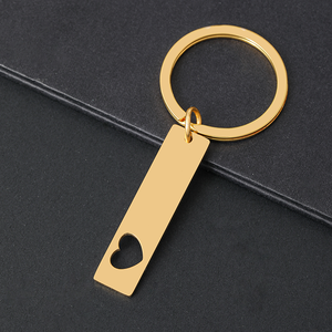 Porte-clés en acier inoxydable 201 Ywyougang, forme cœur creux, personnalisable, anneau porte-clés en fer, multicolore pour usage quotidien et cadeaux - Product Image 4