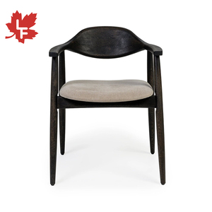 Chaise de salle à manger en bois massif durable de style nordique simple, avec revêtement en tissu, <span class=keywords><strong>fauteuil</strong></span> de salle à manger <span class=keywords><strong>vintage</strong></span> peint en <span class=keywords><strong>noir</strong></span> - Product Image 1