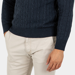 Áo len nam cổ cao nửa khóa kéo, dệt kim, 100% cotton, thiết kế tùy chỉnh OEM, dành cho mùa đông - Product Image 5