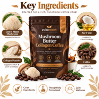 Poudre de café instantané Keto aux champignons Marque Blanche avec Crinière de lion et Reishi pour l'énergie et la concentration des adultes