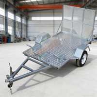 Remorque pour moto, remorque utilitaire pour VTT, remorque de transport de marchandises, remorque à benne ouverte, remorque robuste en acier galvanisé léger avec rampe