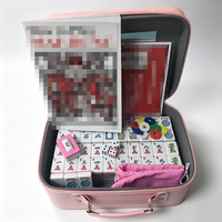 Ensemble complet de jeu de Mahjong américain, 166 tuiles de Mahjong avec dés, jetons, livre de règles, étui de transport, jeu de société Mahjong traditionnel