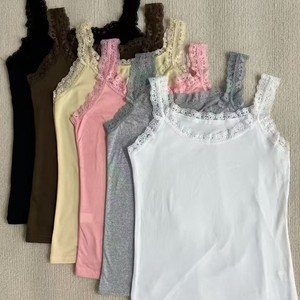 Vente en gros <span class=keywords><strong>de</strong></span> maillot <span class=keywords><strong>de</strong></span> <span class=keywords><strong>corps</strong></span> coupe ajustée gilet sans manches camisole grande taille femmes débardeur en dentelle - Product Image 3