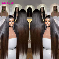 Perruque en cheveux humains naturels indiens sans colle, perruque Lace Front en cheveux humains, cheveux brésiliens alignés sur les cuticules, perruque Lace Frontale 360 Full HD