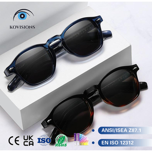 Gafas de Sol Redondas de Acetato para Uso Diario con Remaches de Flecha, Protección UV400, Estilo Retro Vintage Clásico de Lujo - Product Image 1