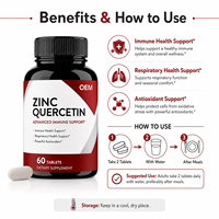 Complément Immunitaire Quotidien : Comprimés de Zinc et Quercétine pour la Santé Respiratoire et la Défense Antioxydante Naturelle – Formule OEM ODM