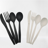 Ensemble de couverts jetables compostables de qualité supérieure en CPLA, couteau, fourchette, cuillère, ustensiles biodégradables pour les fêtes de famille
