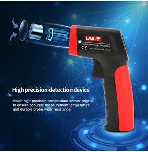 UNI-T kỹ thuật số Nhiệt kế hồng ngoại ut300a + không tiếp xúc nhiệt độ súng tối đa 400 độ C LCD hiển thị IR Laser Nhiệt kế - Product Image 4